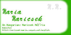 maria maricsek business card